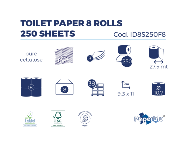 Preview: Toilettenpapier hochweiss 3-lagig, 250 Blatt/Rolle