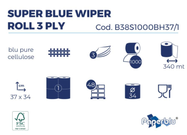 Preview: Blaues Werkstattpapier (1 Rolle)