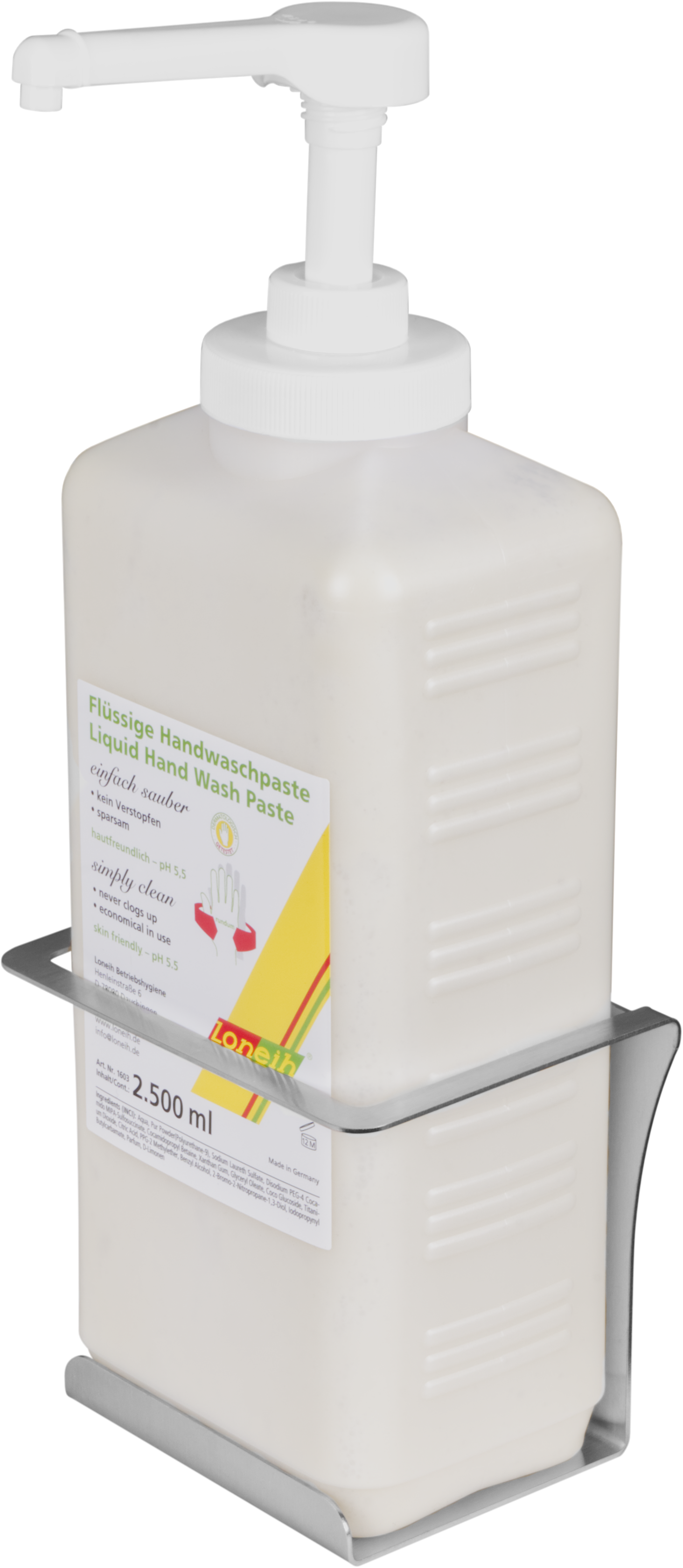 2 Liter Spezial-Handreiniger Handwaschpaste + Spender/Wandhalter  HC02LCYJ+HCD02CH, 02333 - Pro-Lift-Montagetechnik
